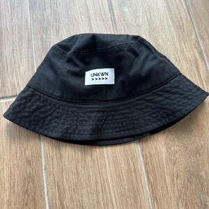 Black Bucket Hat with Logo